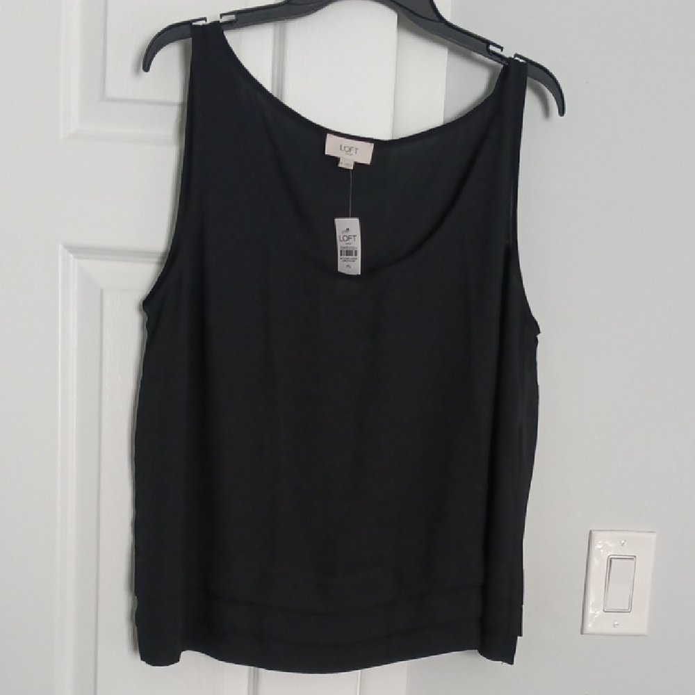 NWT LOFT Outlet Sheer Black Sleeveless Top
